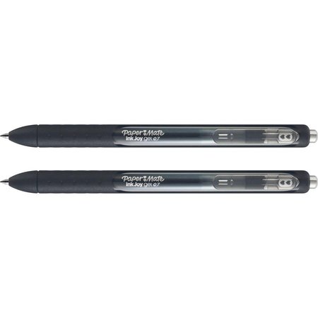 PAPER MATE Pen, Gel, 0.7mm, Retractable, InkJoy, 2/PK, Black PK PAP1951634